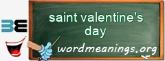 WordMeaning blackboard for saint valentine's day